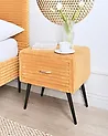 1 Drawer Bedside Table FLAYAT Corduroy Orange