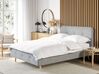 Bett mit Lattenrost Stoff RENNES 180 x 200 cm Hellgrau