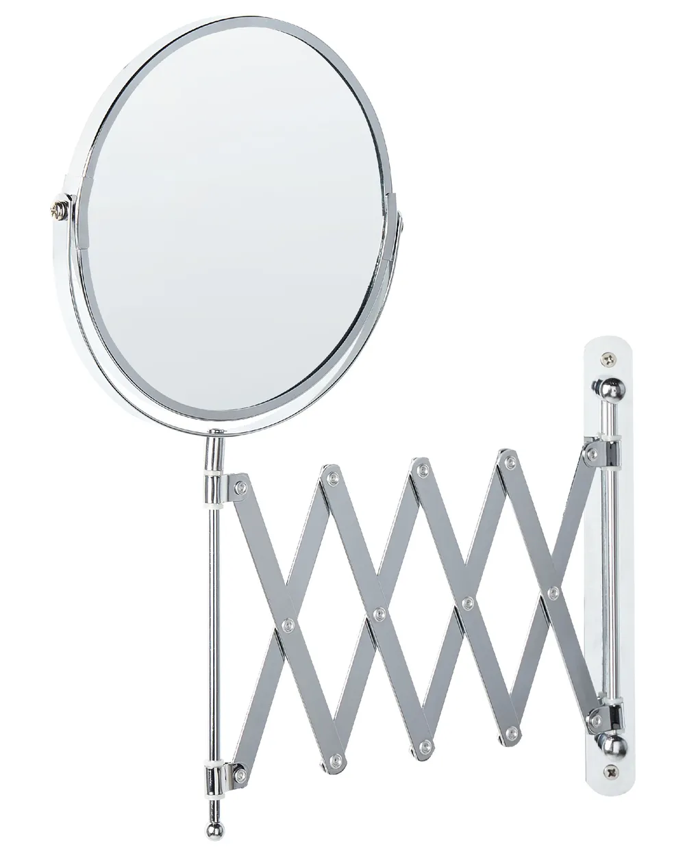 Ausziehbarer Wand-Schminkspiegel YVELINES 57 cm 36 cm Metall Silber_848186