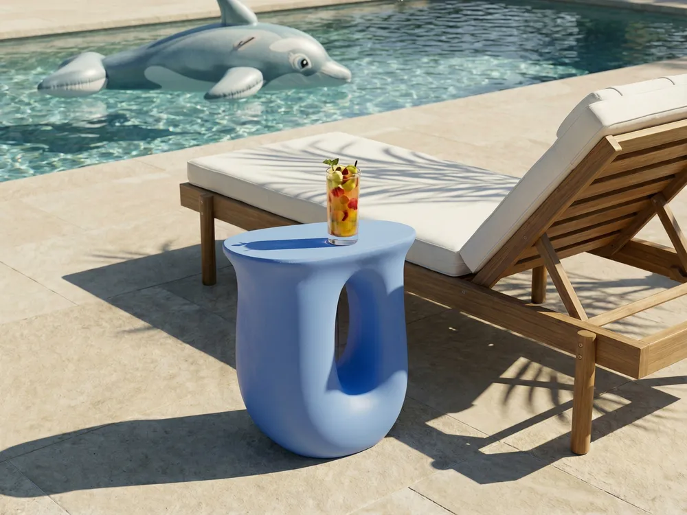 Side Table IDRO 42 cm 28 cm Blue