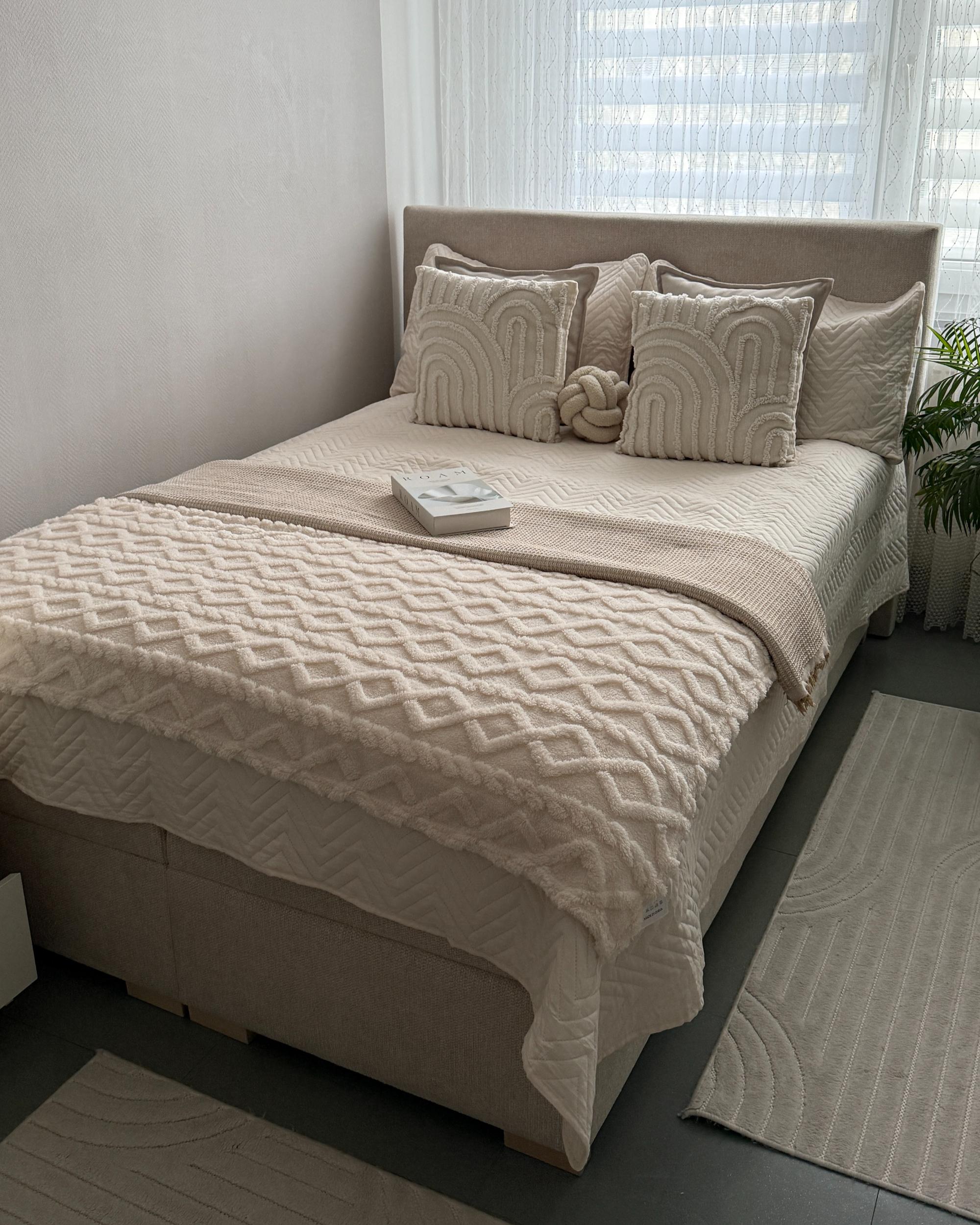 Kontinentalni krevet s prostorom za pohranu MAJOR Svijetlo bež 140 x 200 cm_1047397