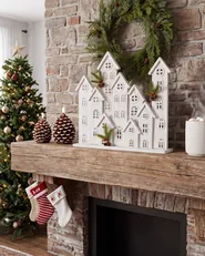 Weihnachtsdekoration LED MAAVESI 53 cm Haus Weiß_1028288