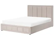 Bett mit Stauraum QUIBERON Stoff Beige 160 x 200 cm_1023353