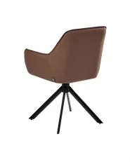 Dining Chair Swivel MORNAS Faux Leather Brown_1037357