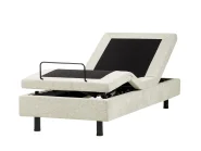 Verstellbares Bett ohne Kopfteil Stoff DUKE II 80 x 200 cm Beige_988175