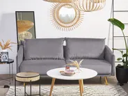 Sofa 3-Sitzer MAURA Samtstoff Grau_789176