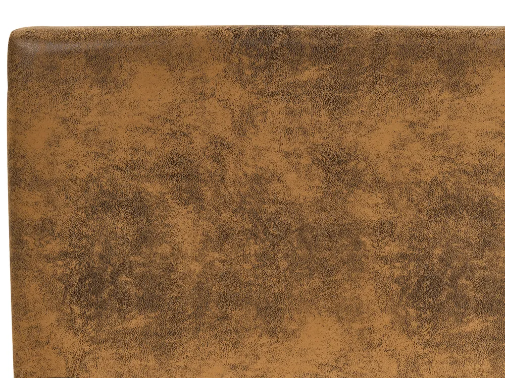 Bett mit Lattenrost Kunstleder FITOU 140 x 200 cm Braun_875877