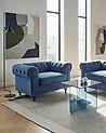 Sessel CHESTERFIELD Samtstoff Marineblau