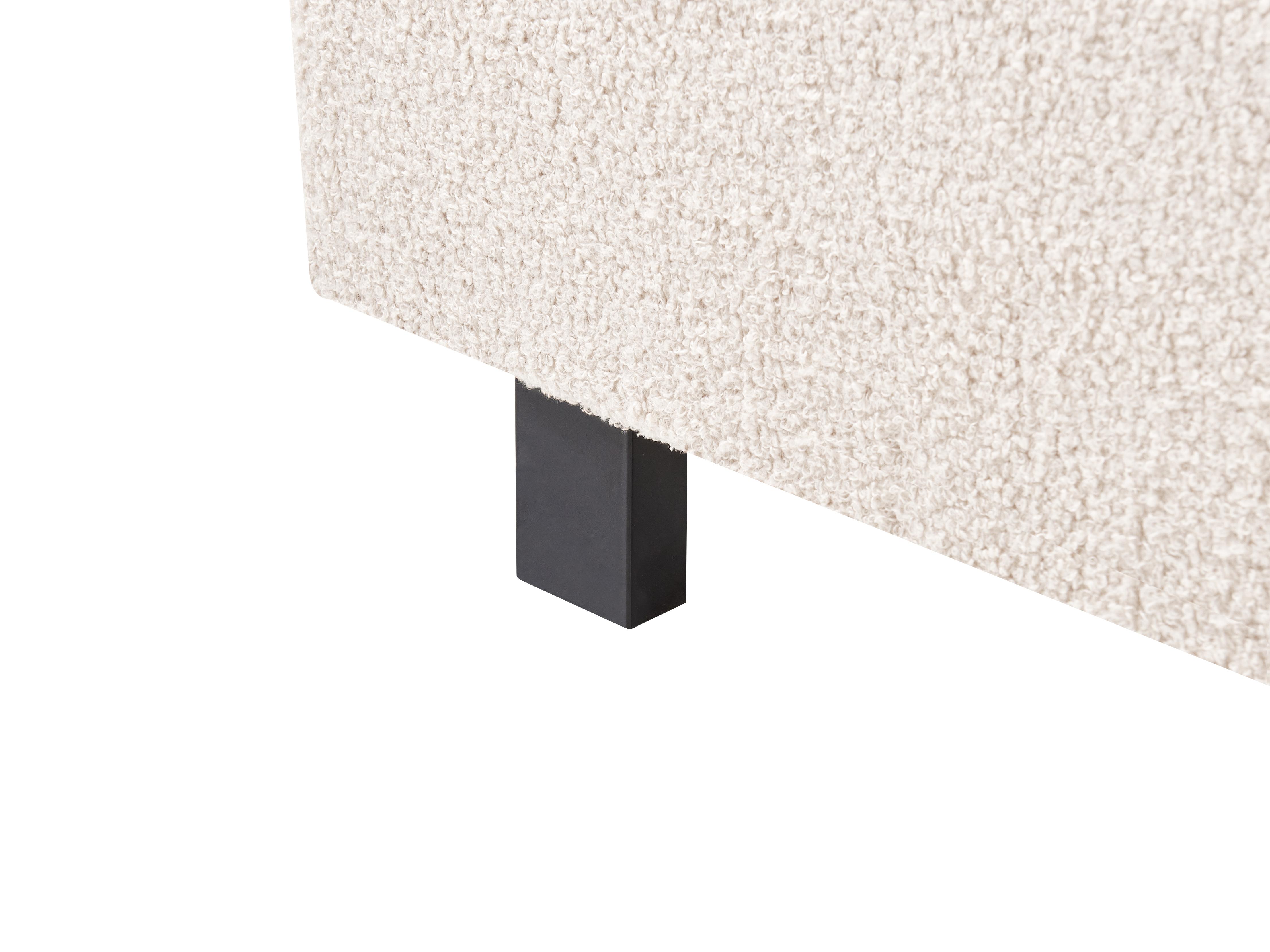 Bed Bouclé ALBI 140 x 200 cm Gebroken wit_981901