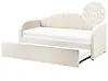 Ausziehbett Bouclé EYBURIE 90 x 200 cm Hellbeige
