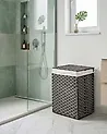 Wasmand met deksel MUCUBAJI Stof Grijs 83 L