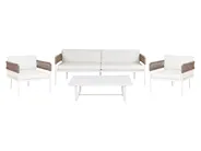 Lounge Set mit Tisch 5-Sitzer SERLA Metall Weiß_930767