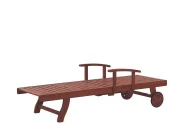 Sun Lounger with Cushion TOSCANA PREMIUM Reclining Acacia Wood Blue_1070420
