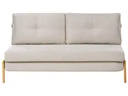 Sofa Set 3-Sitzer EDLAND mit Pouf Stoff Hellbeige_1041079
