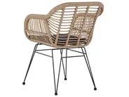 Bistro Set inkl. Kissen TROPEA II Polyrattan Naturfarben_812334