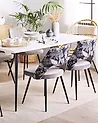 Esszimmerstuhl 2er Set ANSLEY Samtstoff Grau