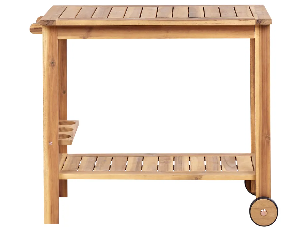 Outdoor Servierwagen SASSARI II zertifiziertes Akazienholz Hellbraun_923716