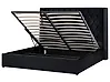 Bett mit Stauraum LUBBON Samtstoff Schwarz 180 x 200 cm