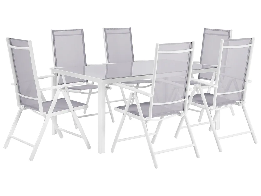 Gartenmöbel Set 6-Sitzer CATANIA Metall Grau_741407