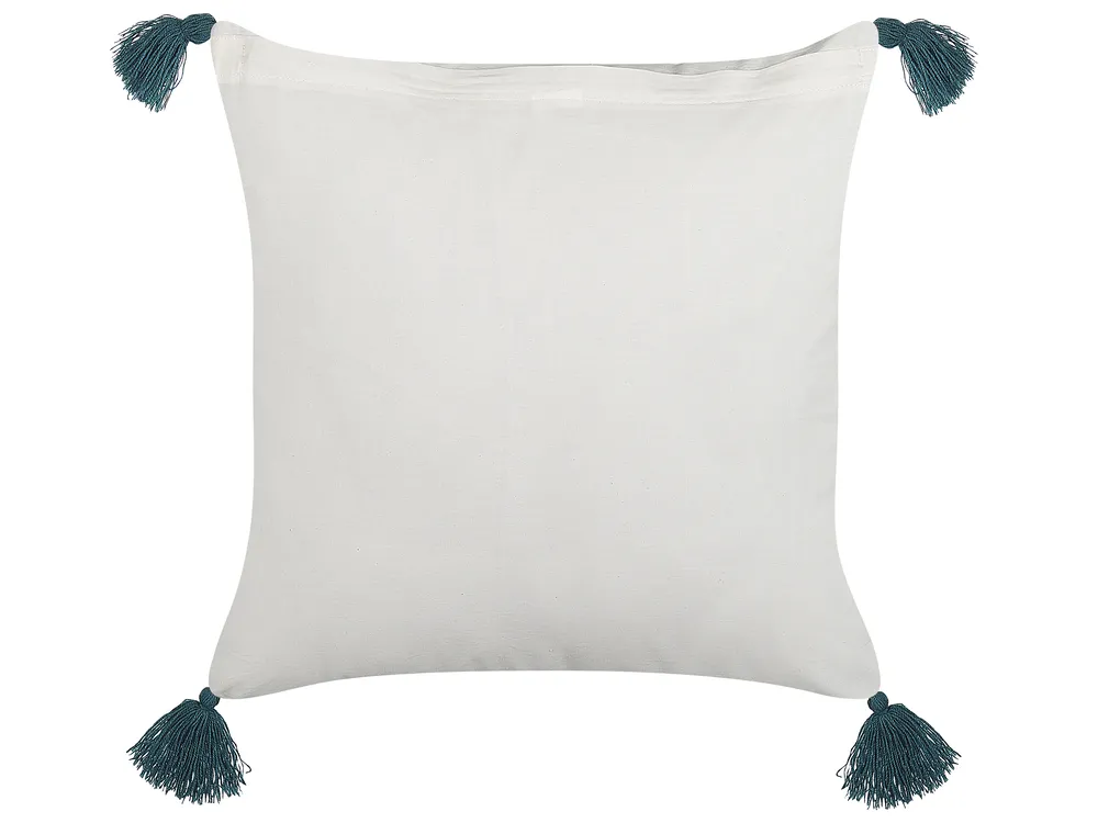 Set of 2 Decorative Cushions RUMEX 45 x 45 cm Cotton Blue Floral Pattern_838949