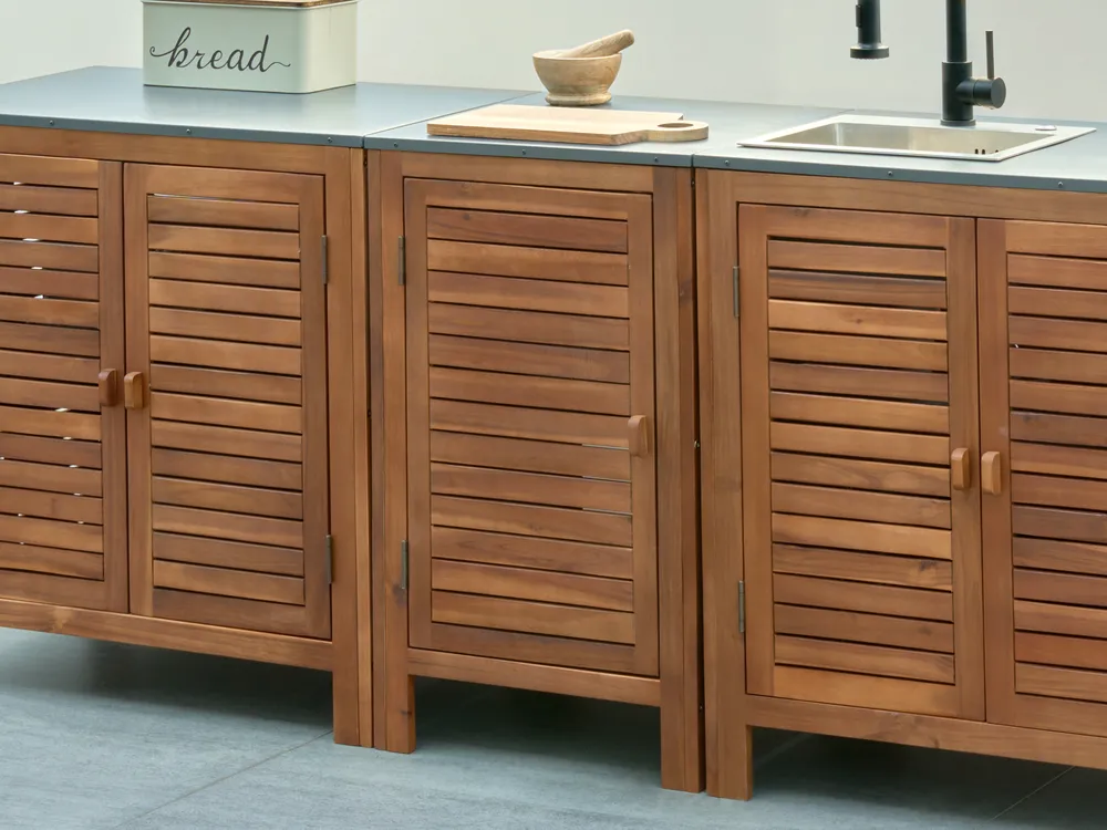 Outdoor-Küchenschrank BRUCOLI Braun Akazienholz