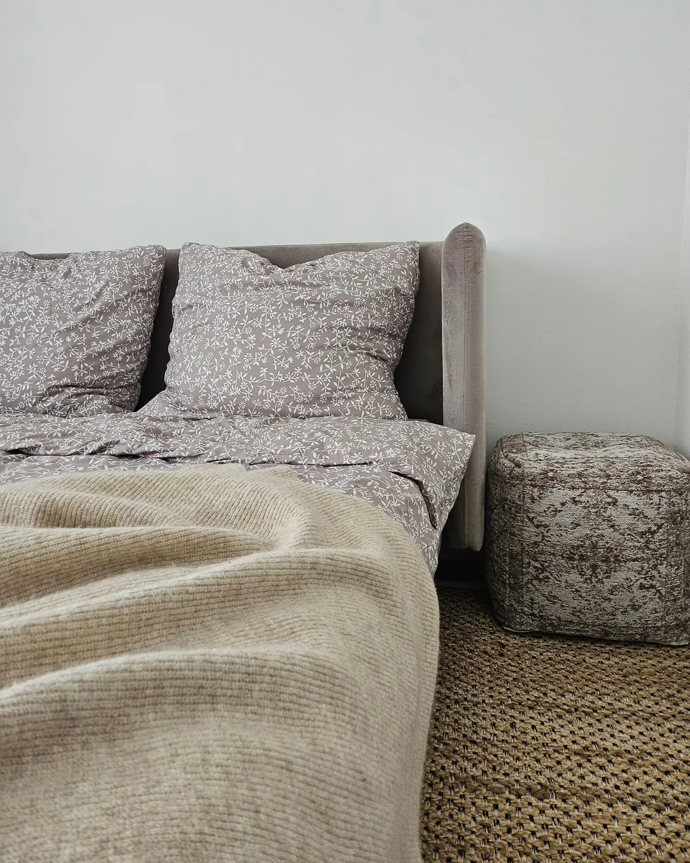 Bett mit Lattenrost Samtstoff ARETTE 180 x 200 cm Taupe_901689