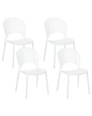 Set of 4 Garden Chairs OSTIA White_862726