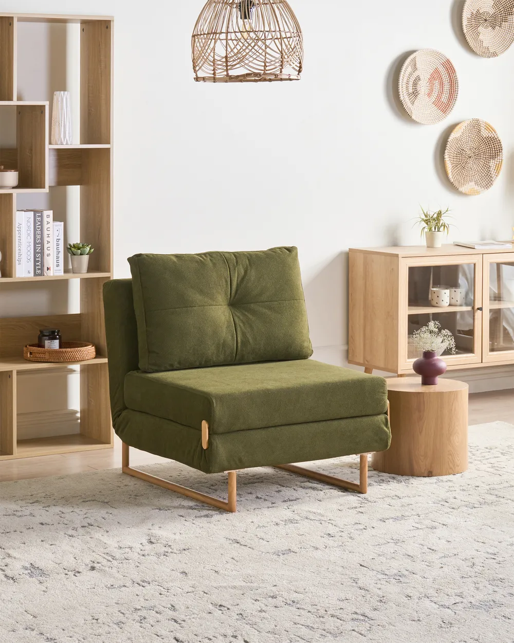 Living Room Set 6 Seater JERSLEV Fabric Green_1013589
