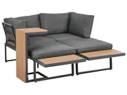 Hoekloungeset met tafel 4-zits PIENZA Lichtbruin/grijs linkszijdig_1003088