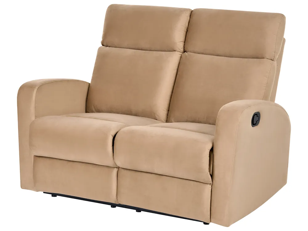Sofa Set manuell verstellbar 3-Sitzer VERDAL Samtstoff Hellbraun_1081280