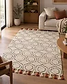 Teppich HAJIPUR Beige 160 x 230 cm Baumwolle