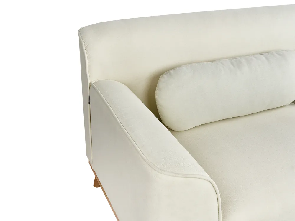 Corner Sofa 3 Seater SIMOS Fabric Off-White Left Hand_927973