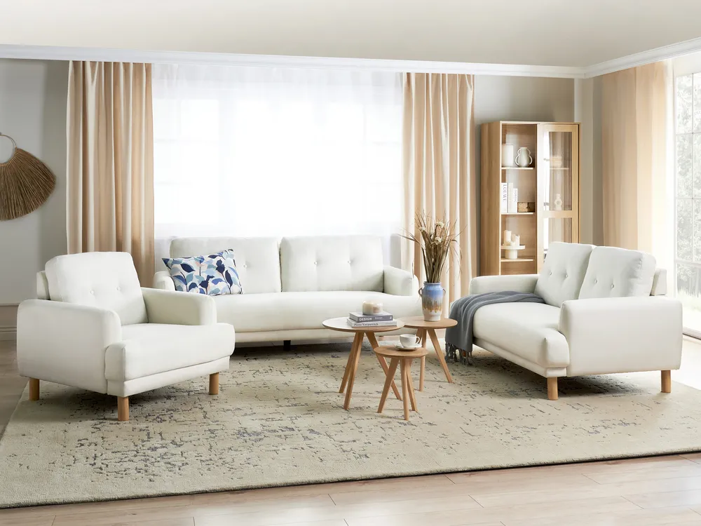 Sofa 3 Seater TUVE Fabric Off-White_911563