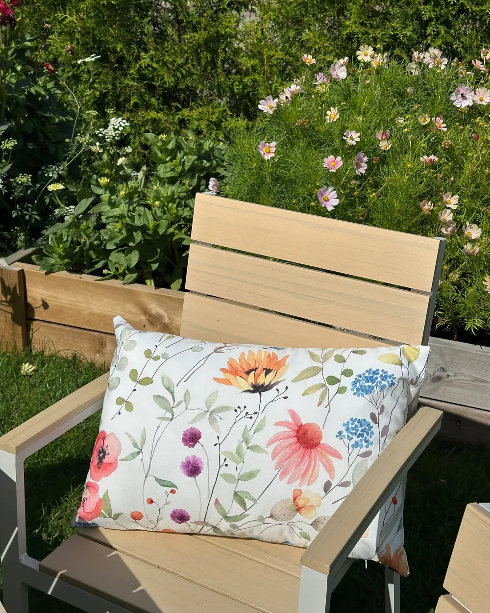 Gartenkissen 2er Set MONESI Blumenmuster 40 x 60 cm Bunt_1030977