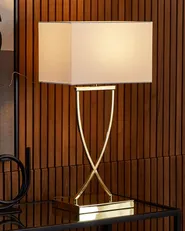 Tischlampe YASUNI Metall Weiß / Gold_825508