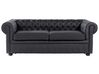 Sofa 3-Sitzer CHESTERFIELD Echtleder Schwarz