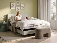 Bett verstellbar Stoff VICEROY 160 x 200 cm Hellbeige_1044495