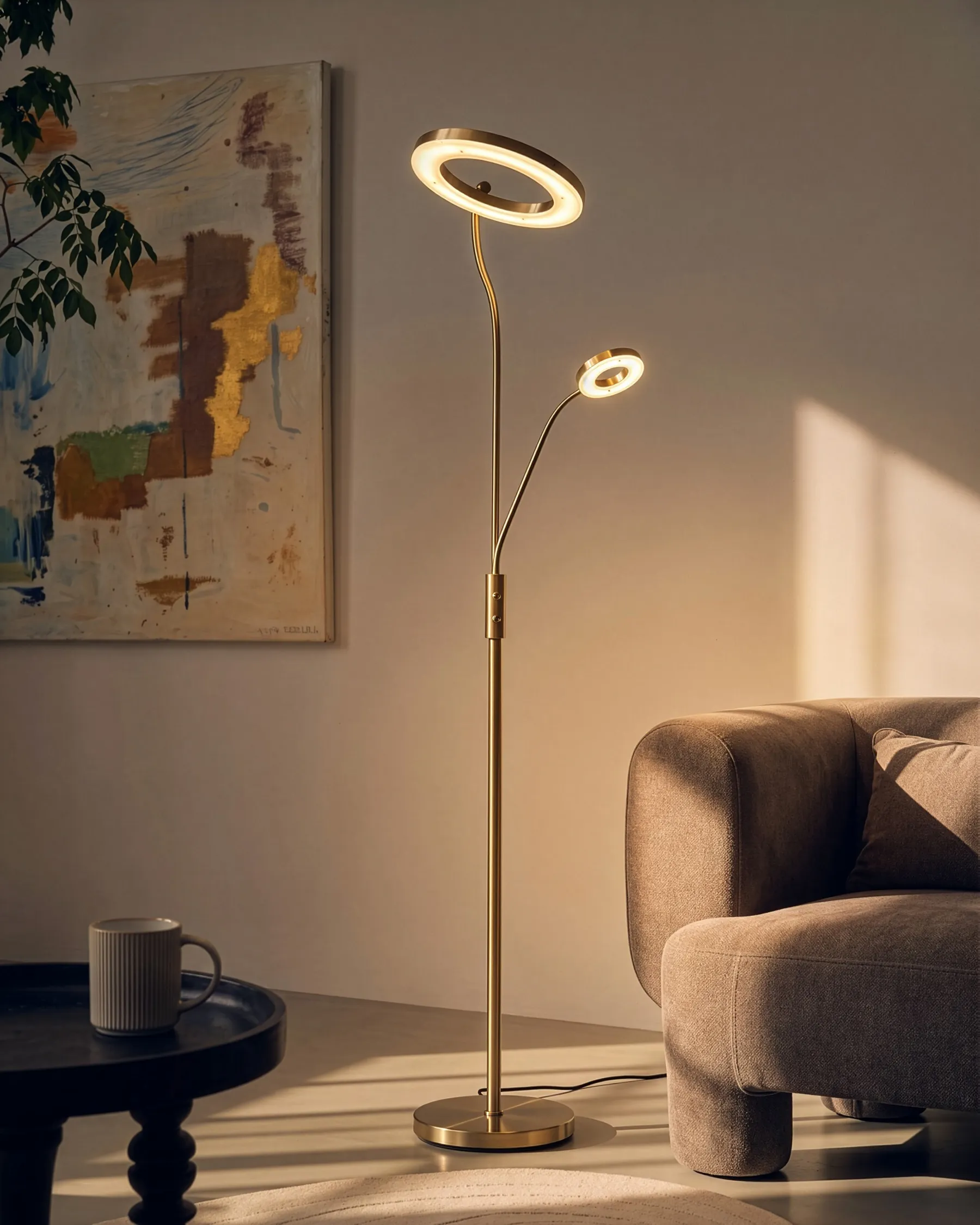 LED Floor Lamp AFTON Metal Brass_1145493
