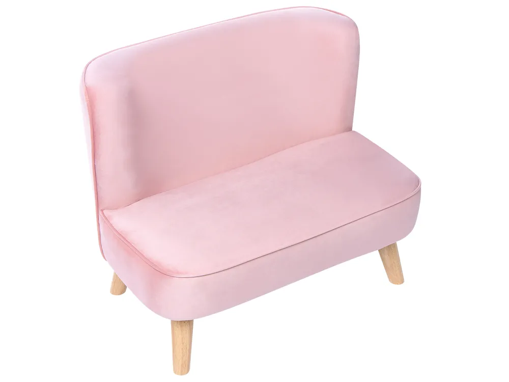 Kindersofa RISBY Samtstoff Rosa_1055721
