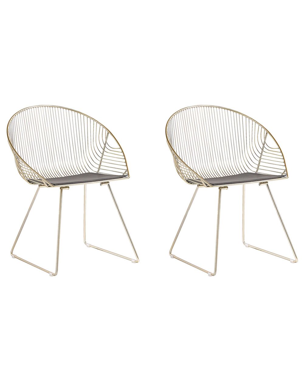 Set van 2 eetkamerstoelen AURORA Metaal Goud