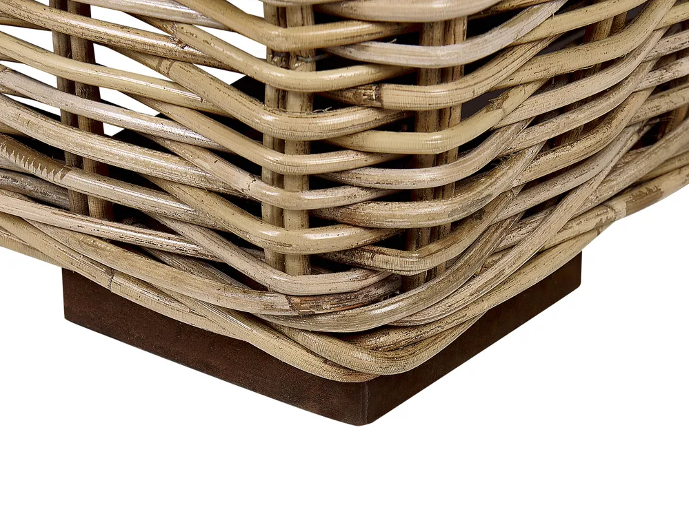 Sonnenliege mit Kissen PALESE mit Relaxfunktion Rattan Naturfarben_928122