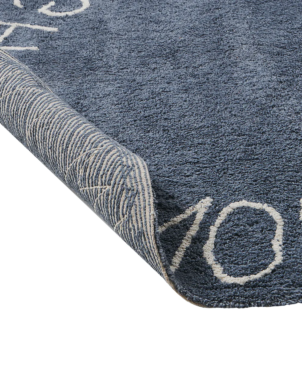 Kinderteppich VURGUN Dunkelblau ø 120 cm Baumwolle_907243