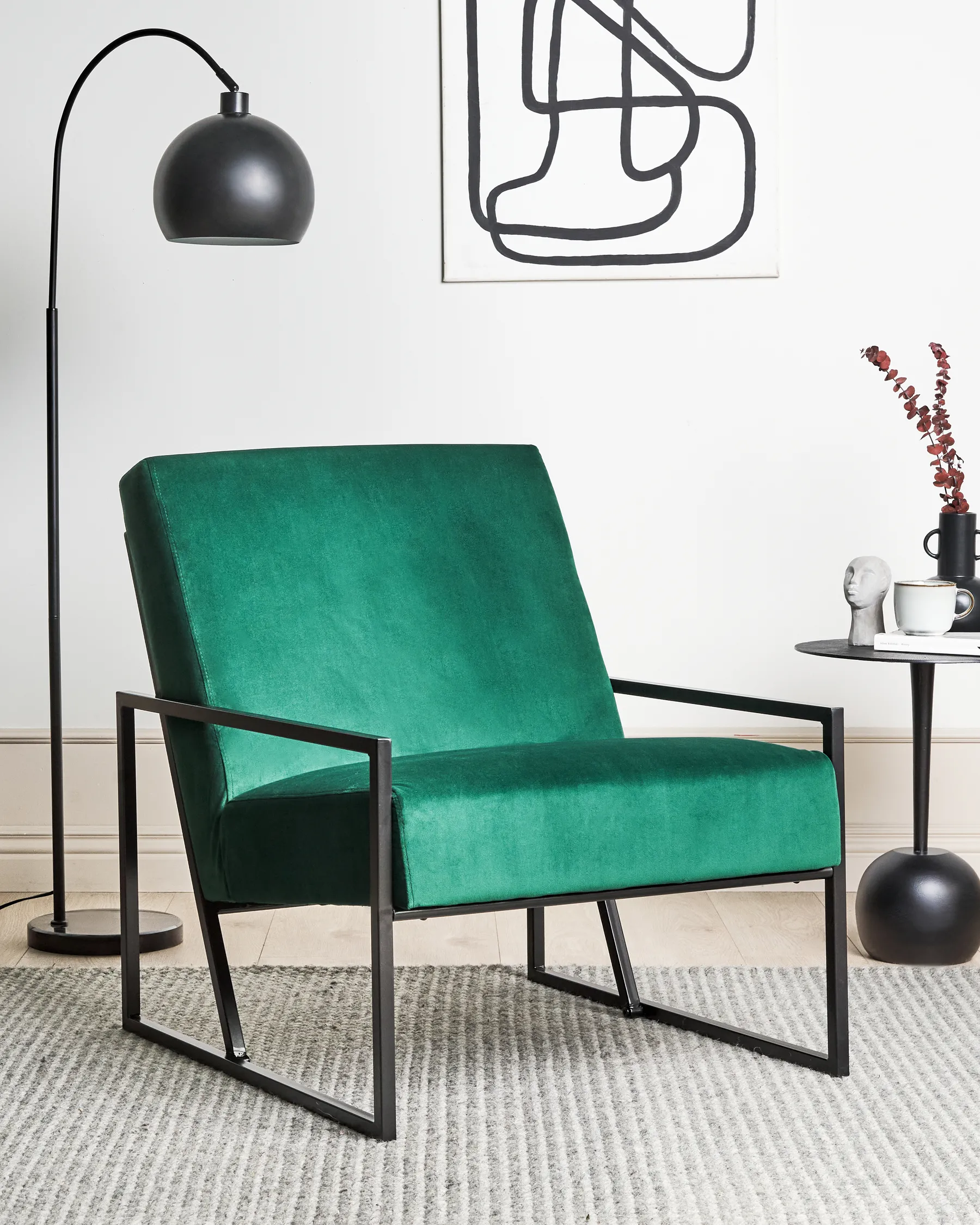 Armchair DELARY Velvet Emerald Green_891300