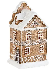 Weihnachtsdekoration 3er Set LED RIMPI 21/25/26 cm Haus Braun_1175142