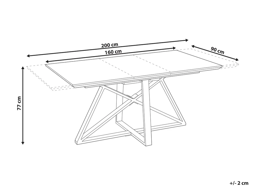 Ausziehbarer Esstisch MAXIMUS Weißer Marmor 160/200 cm 90 cm_850406