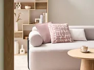 Dekokissen 3er Set PENTACE 30 x 50 cm 45 x 45 cm Baumwolle Rosa Ohne Muster_1040523