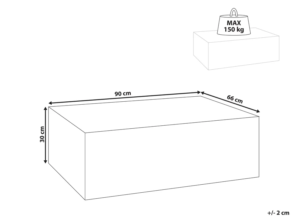 Couchtisch NOBRES 90 cm 66 cm Travertinoptik_1007451