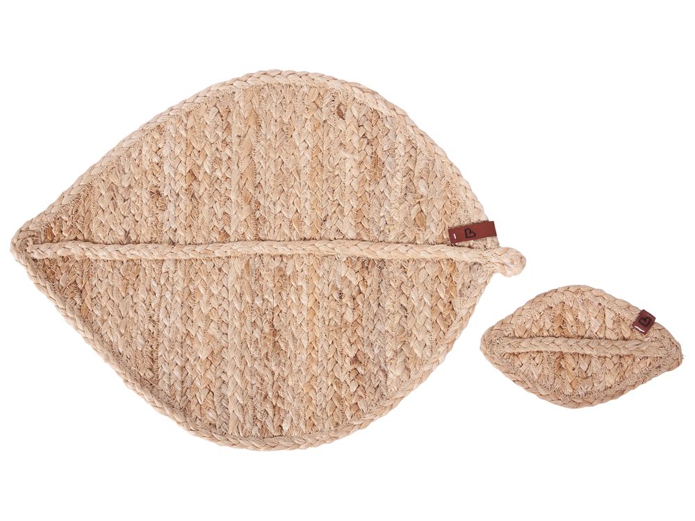 Ensemble sets de table et sous-verres PEPPERLEAF Jute Naturel