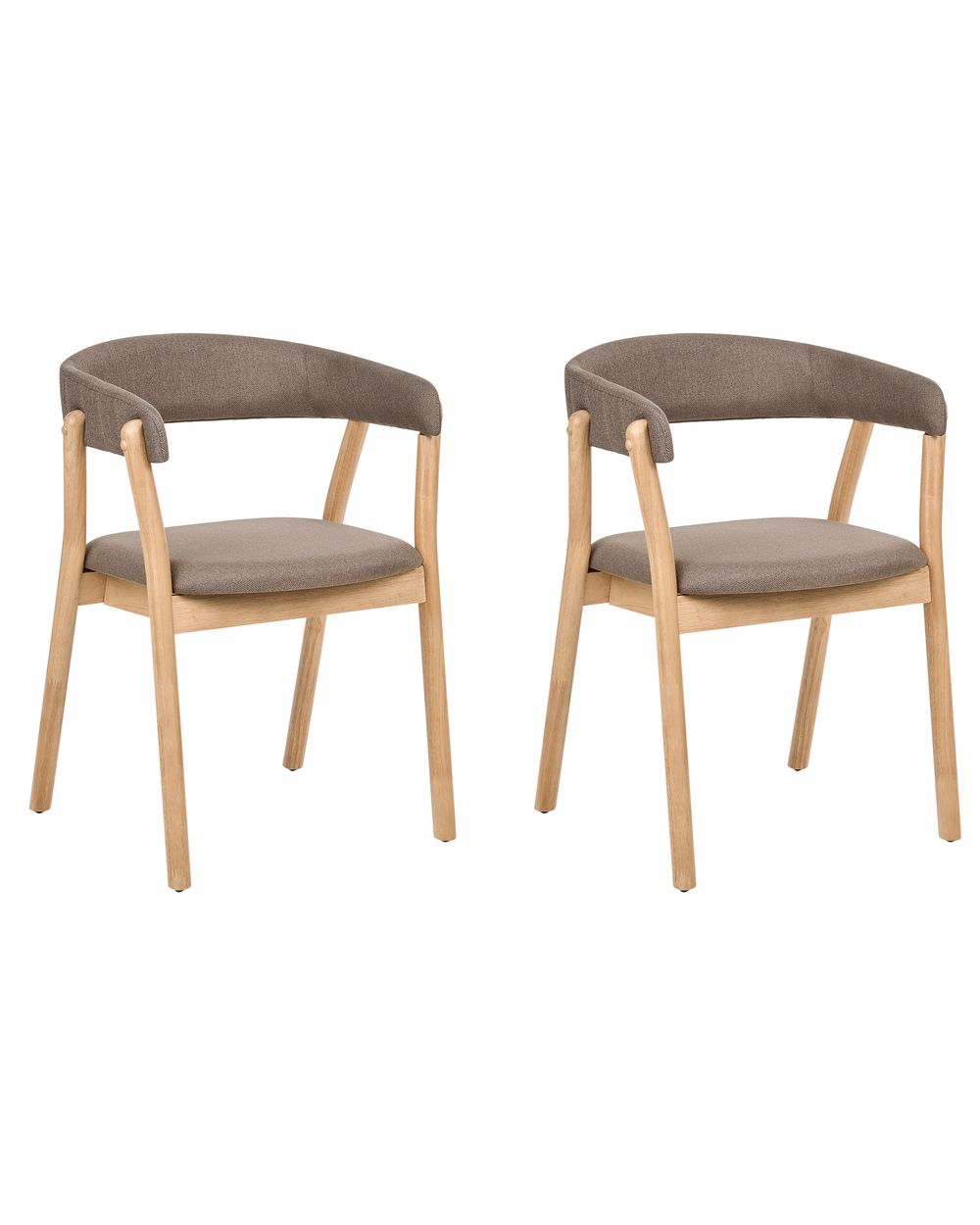 Set van 2 eetkamerstoelen MYLO Stof Lichtbruin/bruin