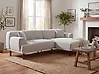 Corner Sofa HOLT Fabric Light Grey Left Hand